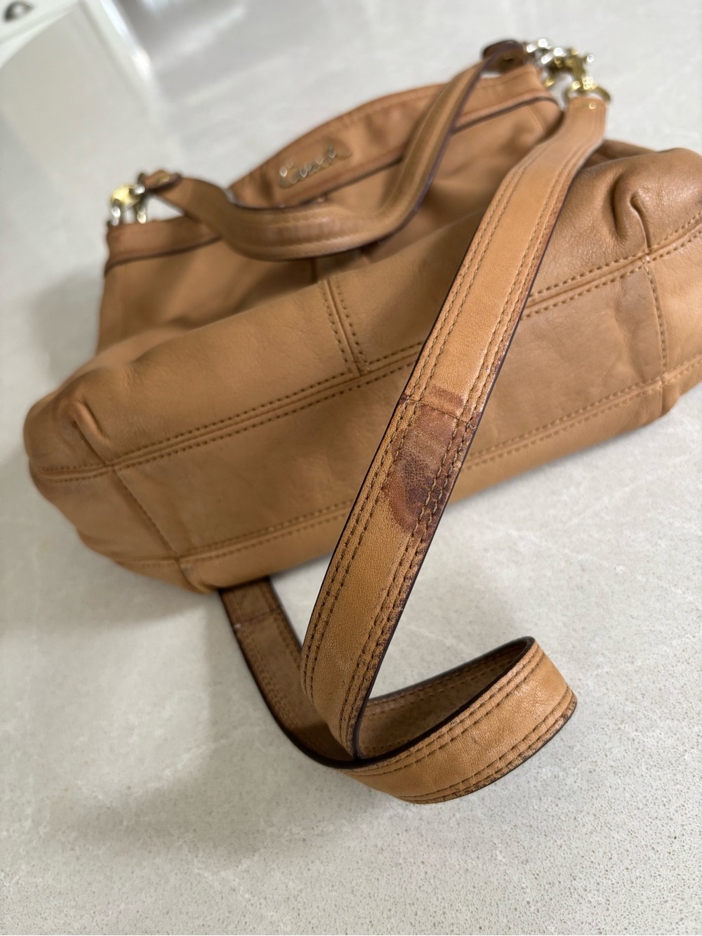 Coach Tan Leather Hobo Bag Classic Everyday Shoulder Bag - Picture 9 of 16
